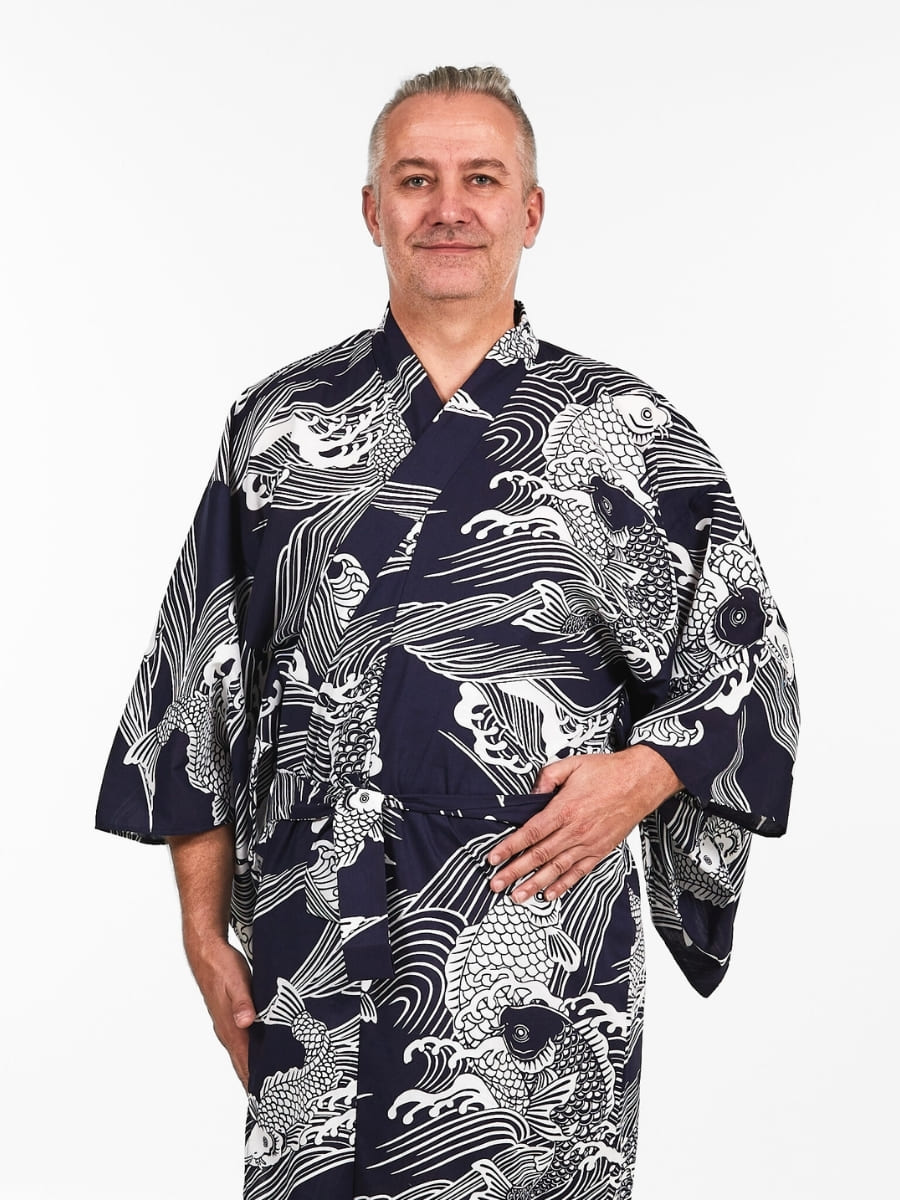 Carpe Koï Yukata Kimono för män