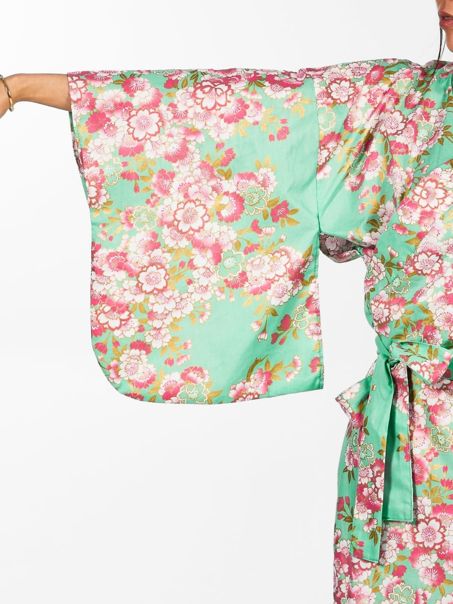 Yukata Kimono Sakura Blomma för kvinnor