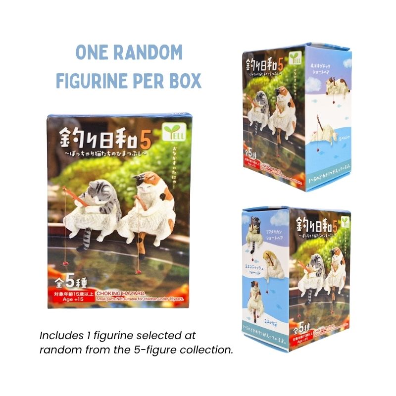 Gachapon katt och fiskespö figurin