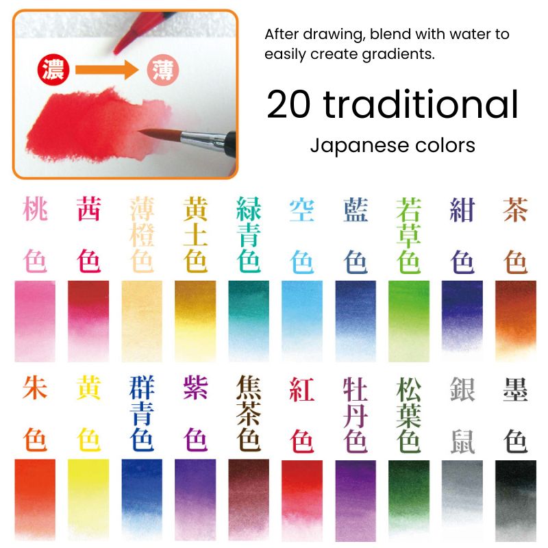 SAI akvarellpennor och penslar - set