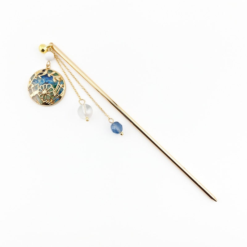 Blå Temari Japansk Kanzashi
