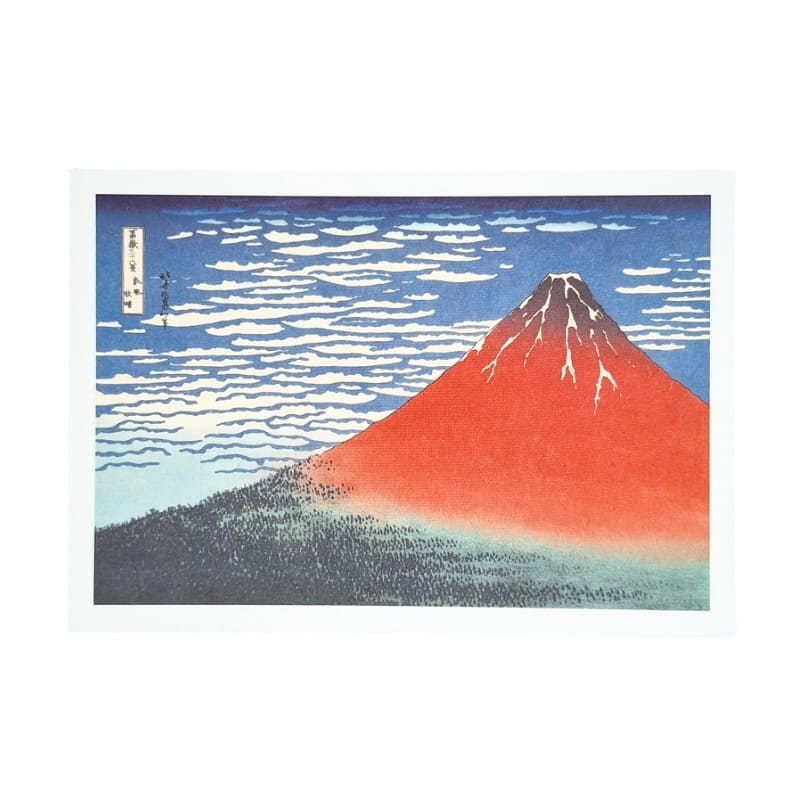 Japanskt vykort Mount Fuji Röd