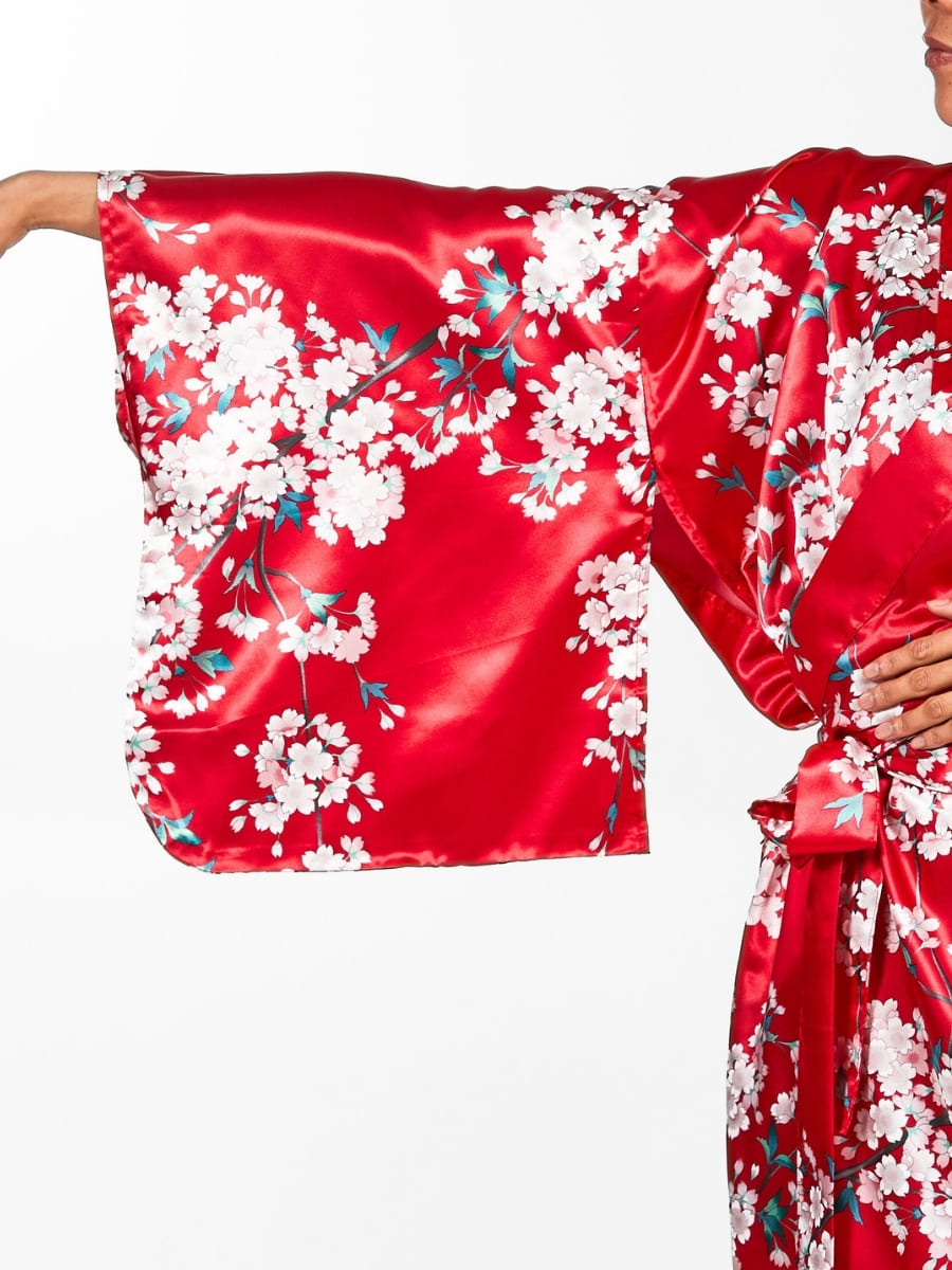 Cherry Blossom Japansk Kimono för kvinnor En storlek