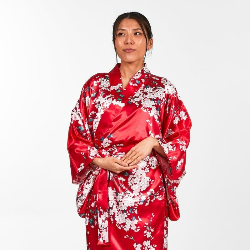 Cherry Blossom Japansk Kimono för kvinnor En storlek