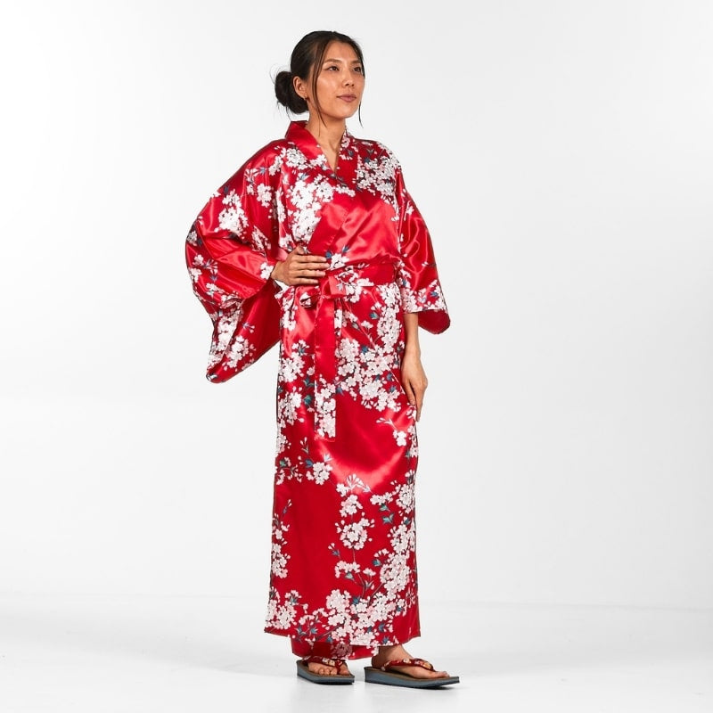Cherry Blossom Japansk Kimono för kvinnor En storlek