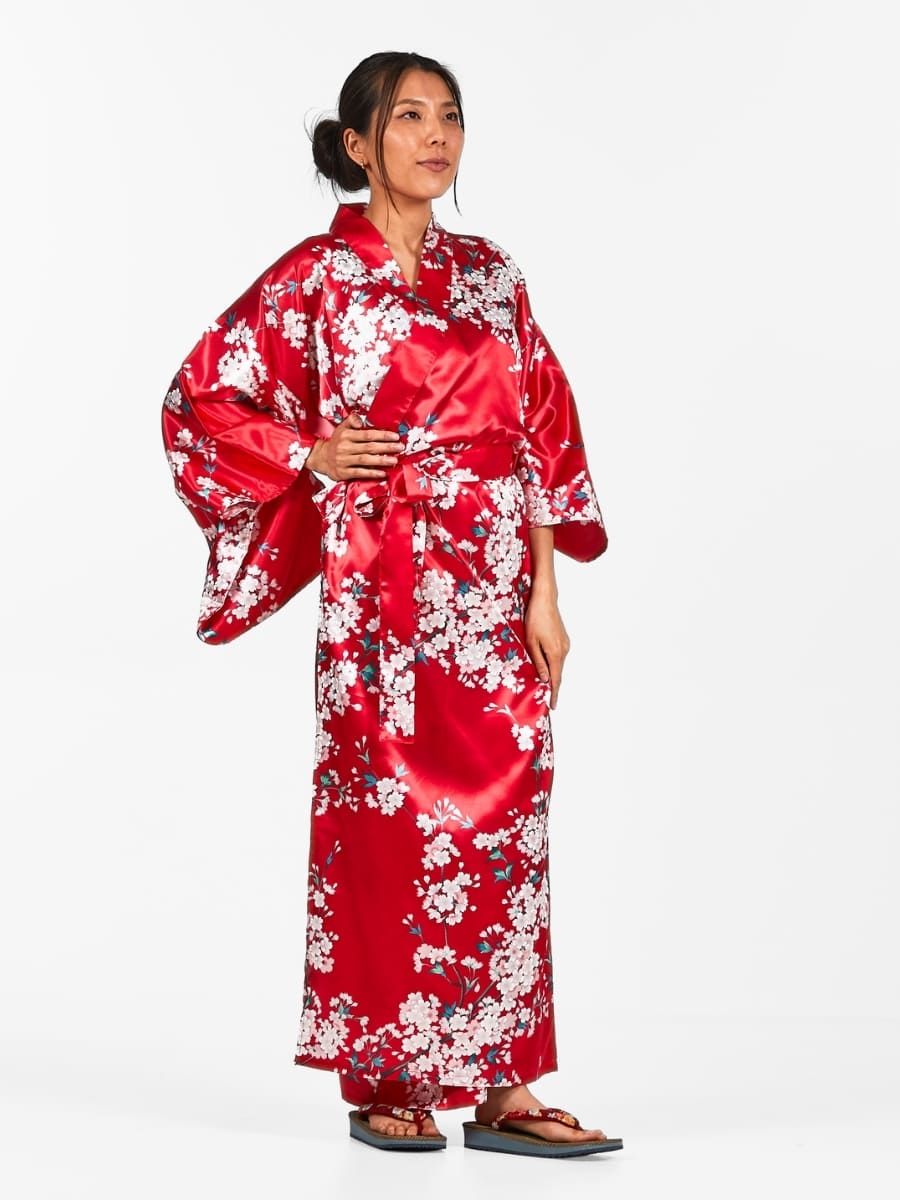 Cherry Blossom Japansk Kimono för kvinnor En storlek