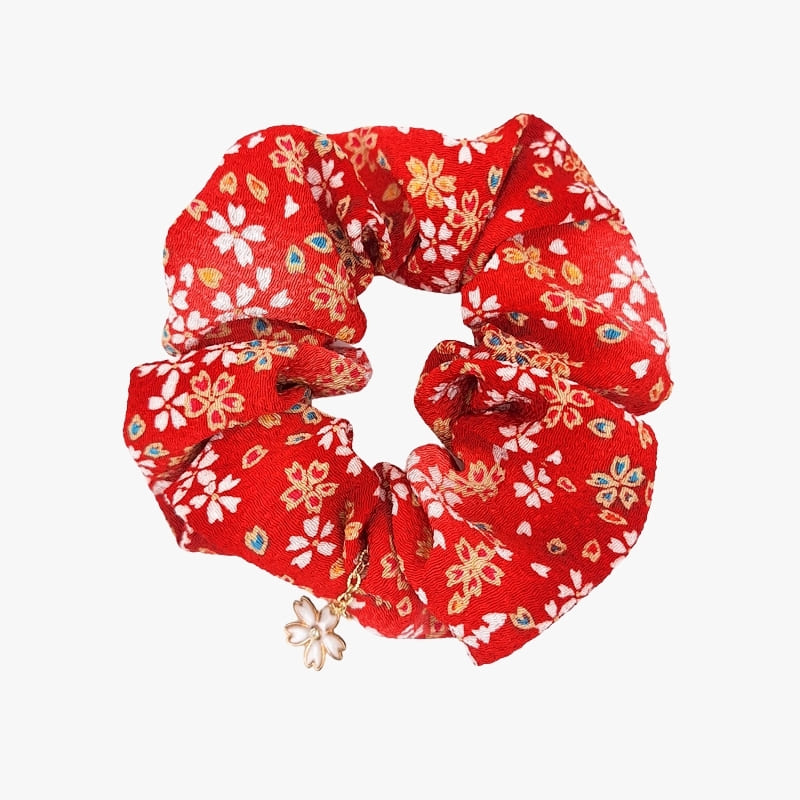 Chouchou Japansk Scrunchie Röd