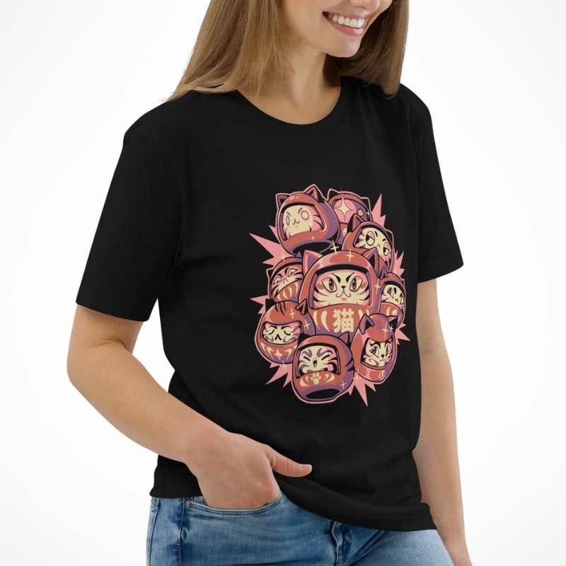 Daruma Cat Japansk T shirt