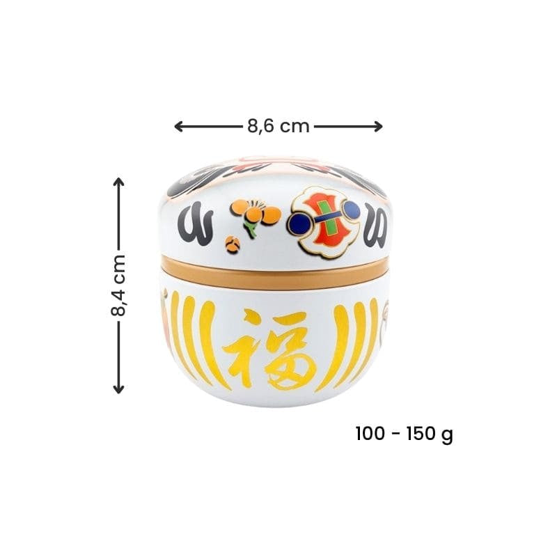 Daruma Teask i vit metall