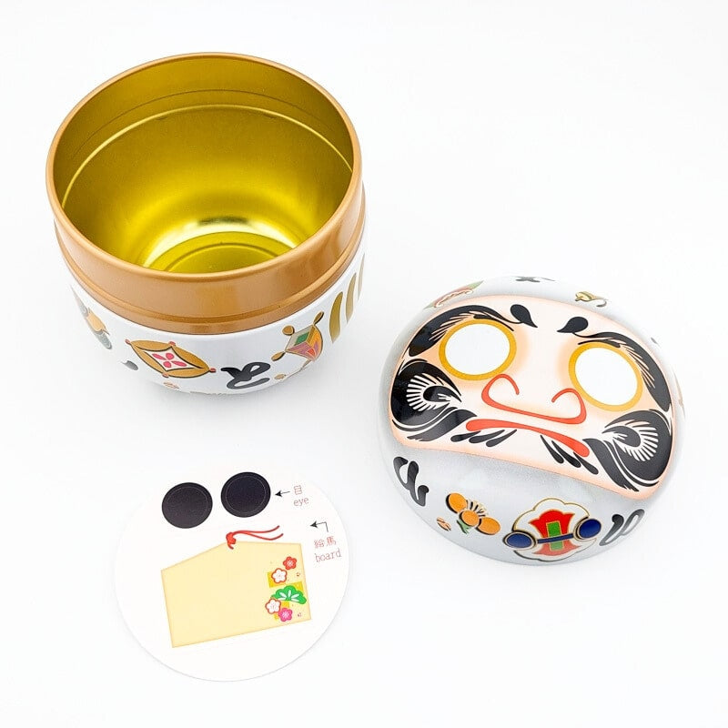 Daruma Teask i vit metall
