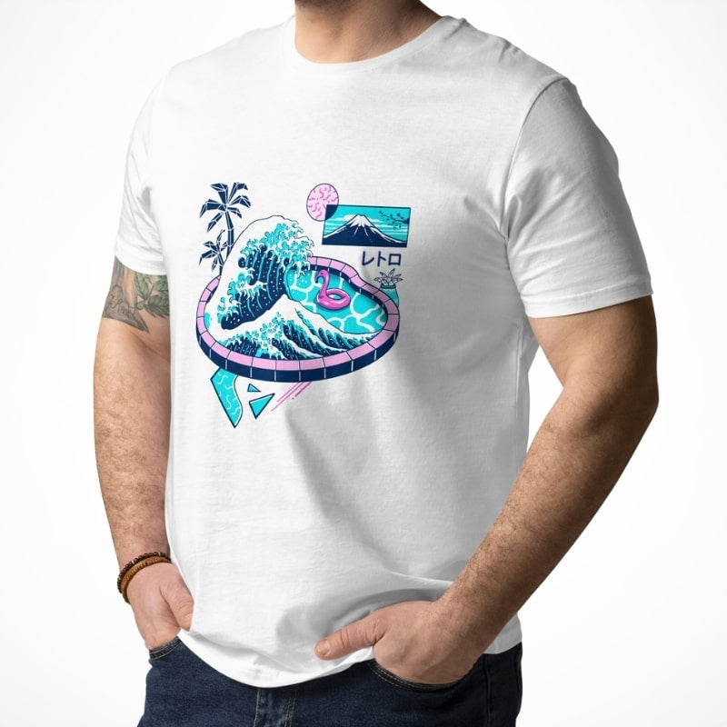 Den stora poolen i Kanagawa Japansk T shirt