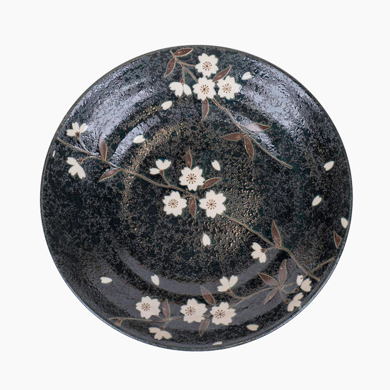 Djup japansk tallrik Kuro Sakura