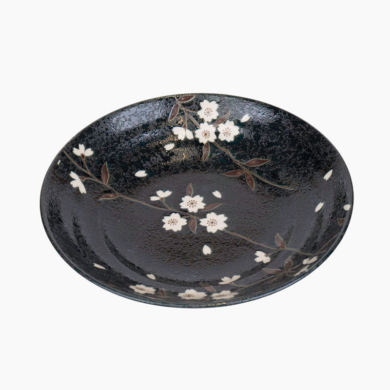 Djup japansk tallrik Kuro Sakura