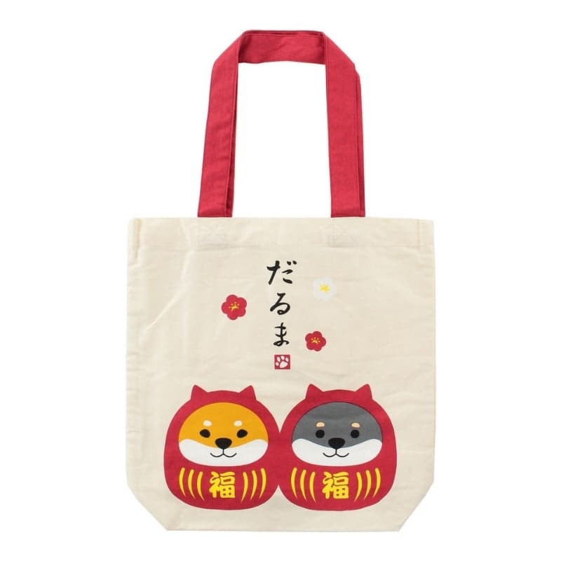 Elfenben Tote Bag Shiba Daruma