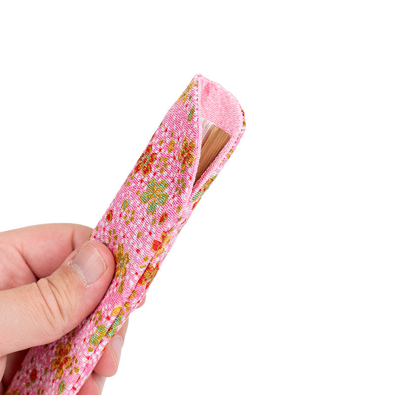 Fodral för Japansk Solfjäder - Yuzen Rosa Blommor