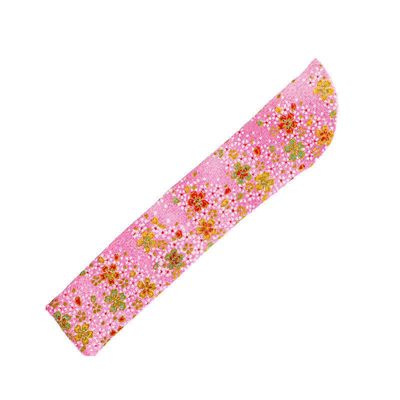 Fodral för Japansk Solfjäder - Yuzen Rosa Blommor