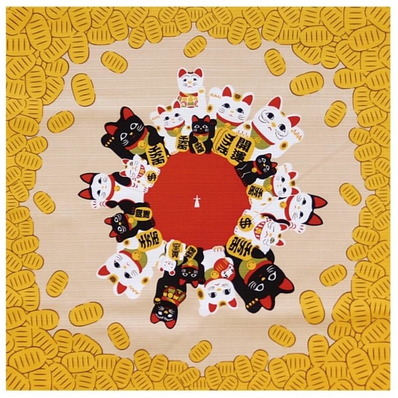 Furoshiki Maneki Neko 50x50 cm