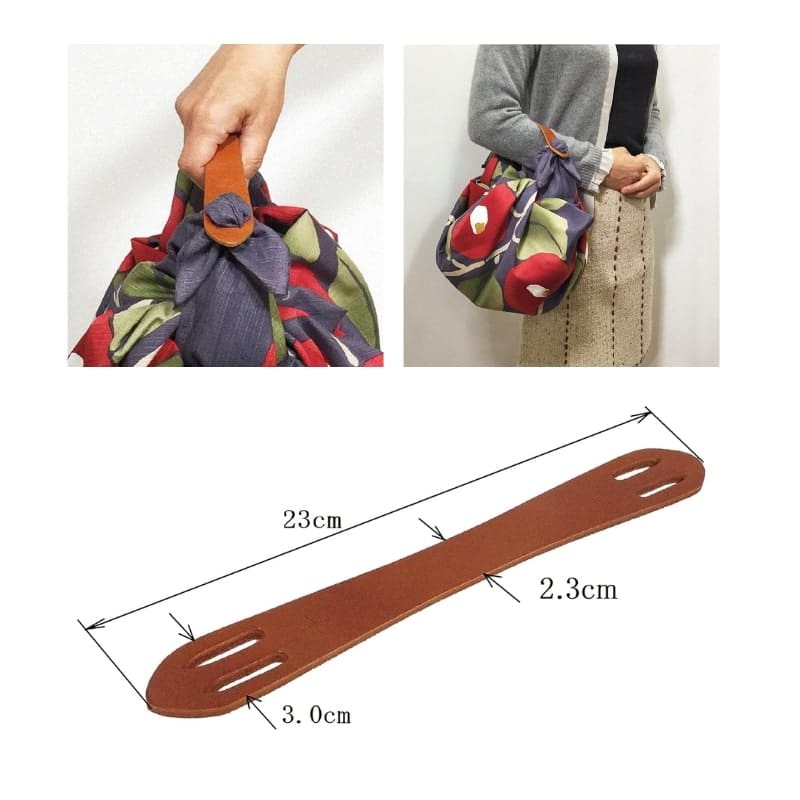 Furoshiki väska med läderhandtag