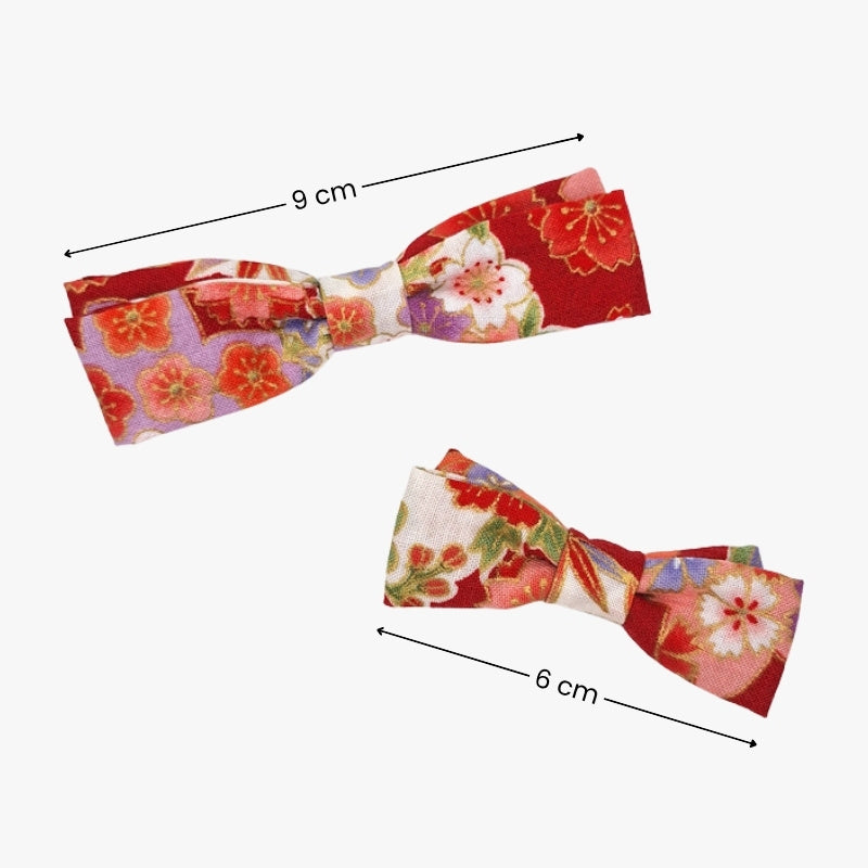 Stort rött japanskt hårspänne