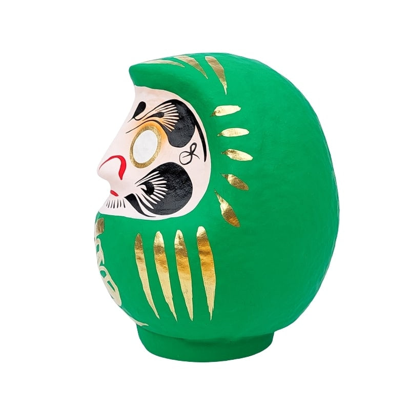 Grön japansk daruma 9 till 15 cm