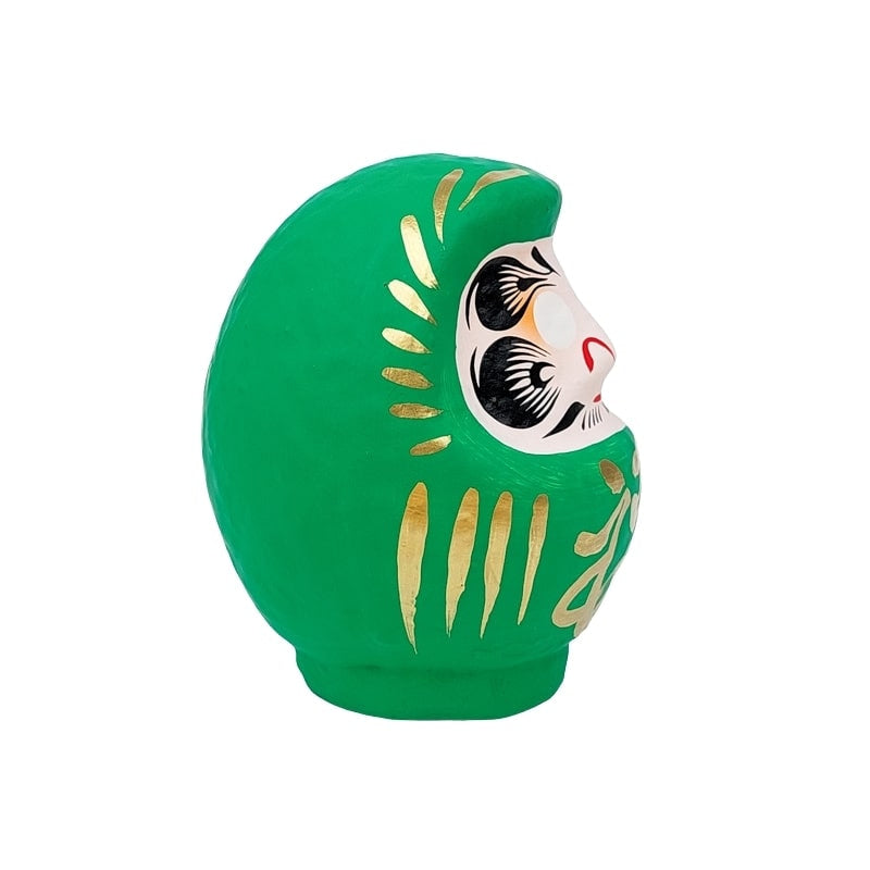 Grön japansk daruma 9 till 15 cm