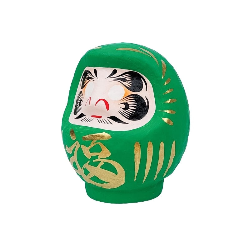 Grön japansk daruma 9 till 15 cm