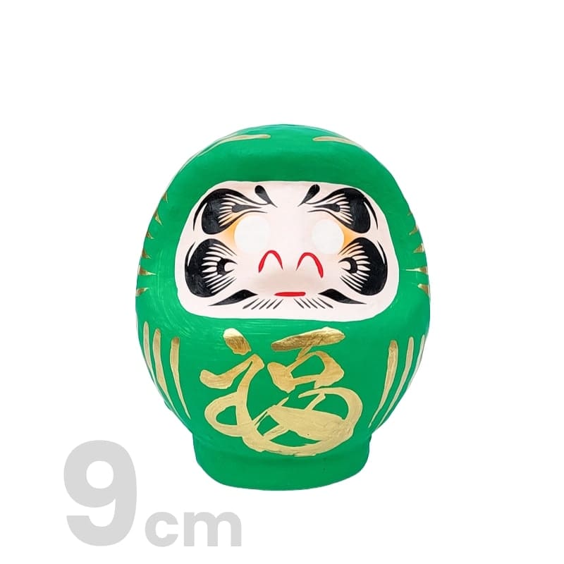 Grön japansk daruma 9 till 15 cm 9 cm
