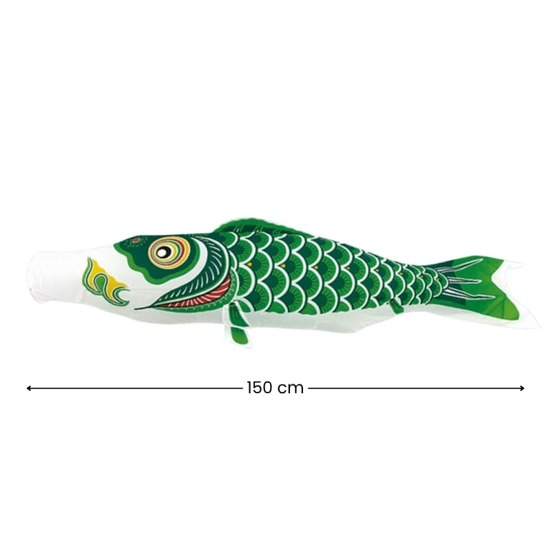Grön traditionell japansk koinobori - 150 cm
