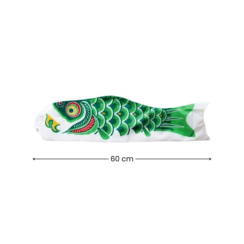 Grön traditionell japansk koinobori - 60 cm
