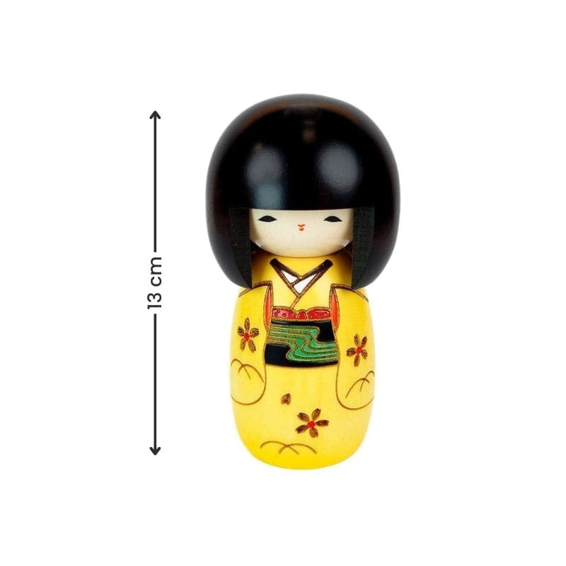 Gul Kokeshi docka