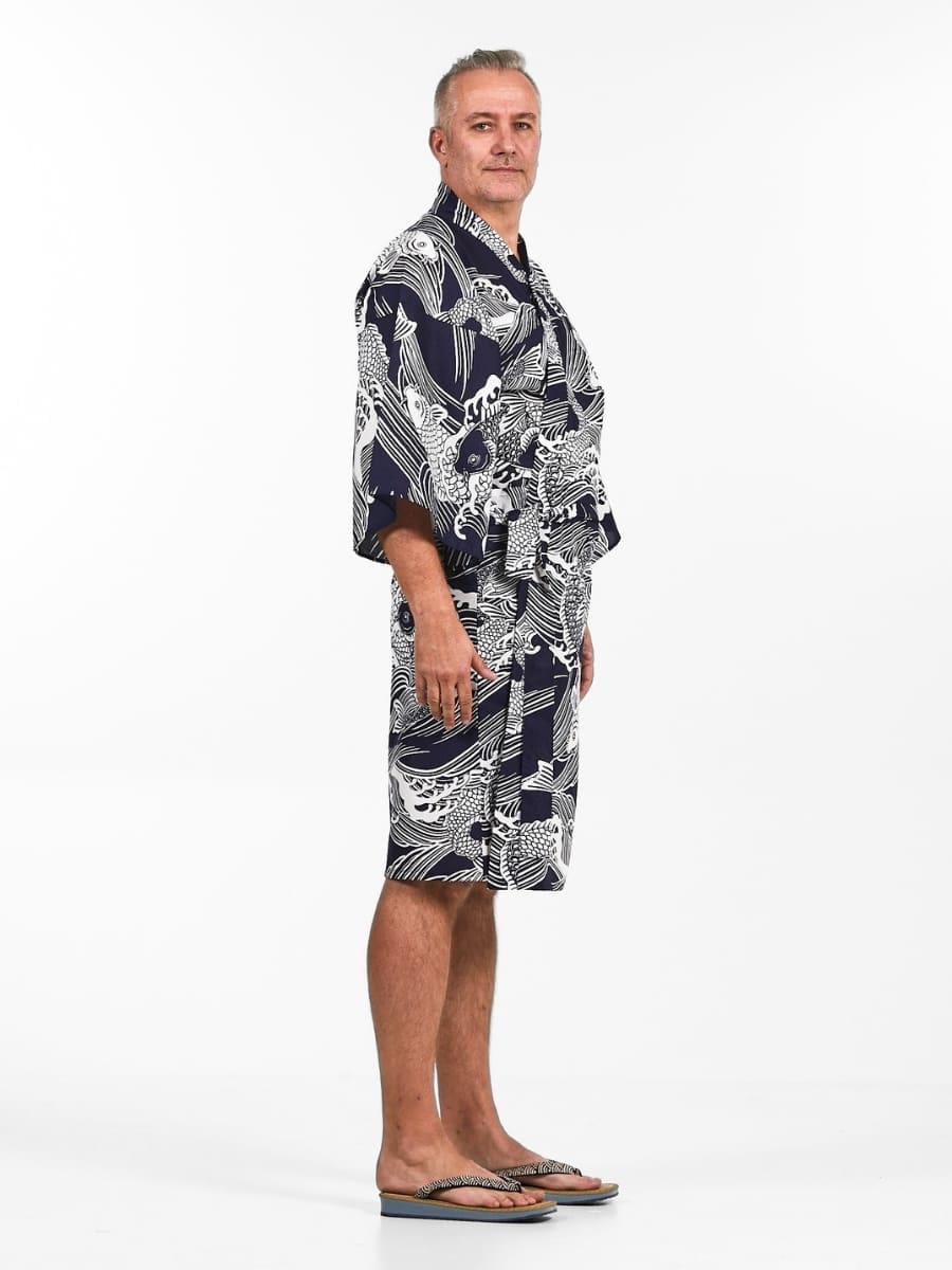 Happi Kimono Carp Koi för män En storlek