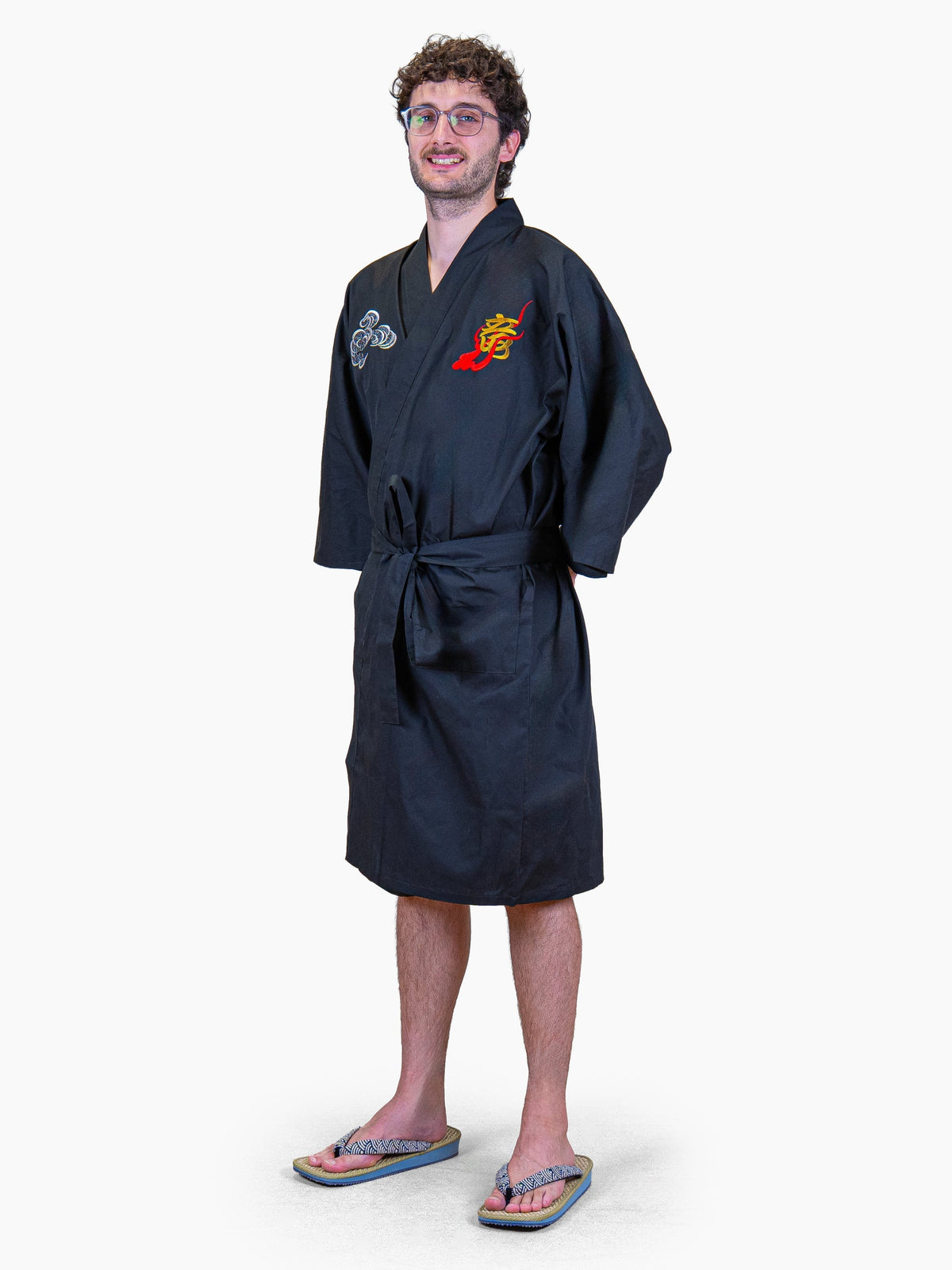 Happi-kimono Herr Oversize – Broderad Drake