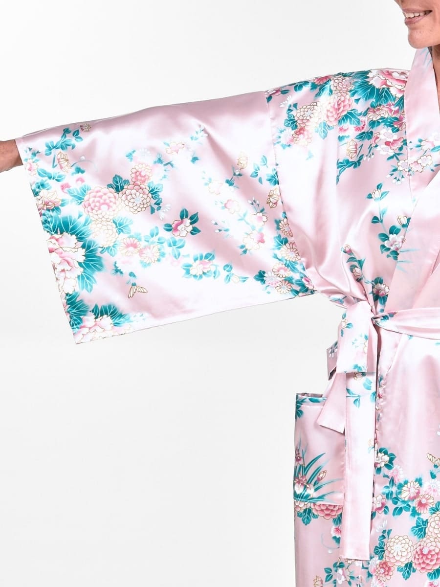 Happi Kimono Peony & Iris för kvinnor En storlek