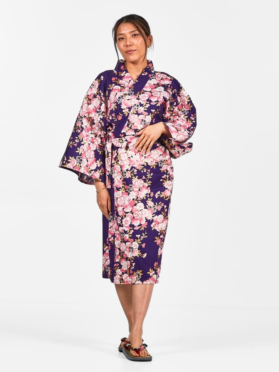 Happi Kimono Sakura Flower för kvinnor En storlek