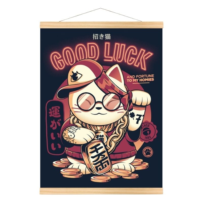 Japansk affisch Maneki Neko A3