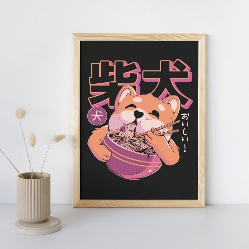Japansk affisch Shiba Noodle A3