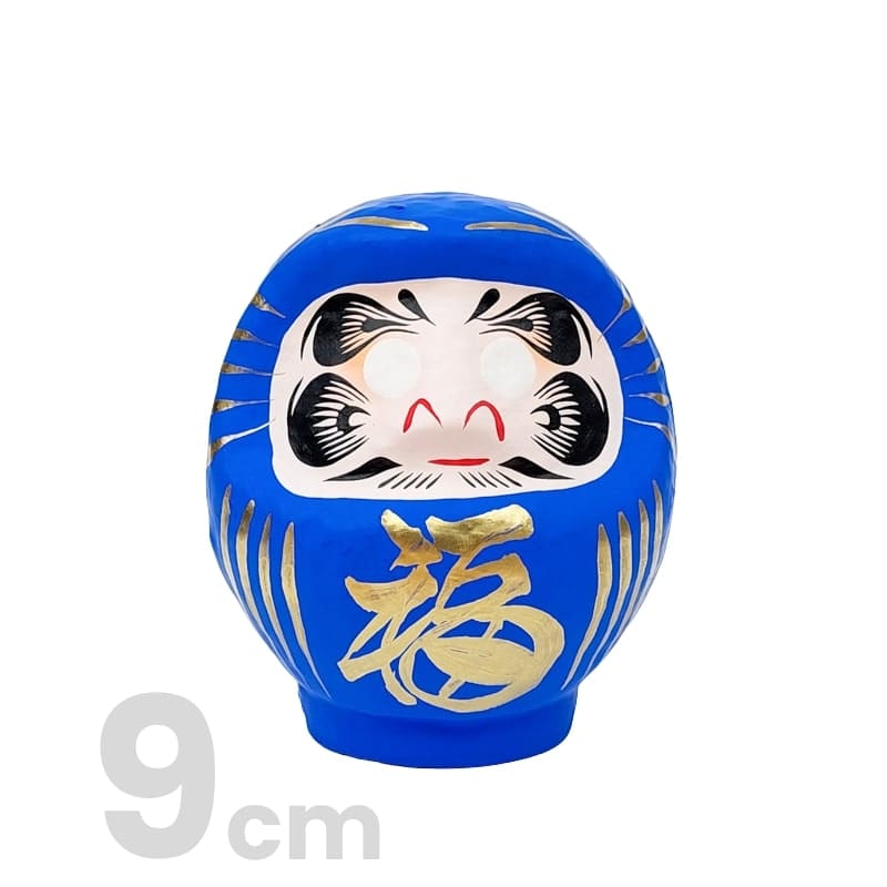 Japansk blå Daruma 9 till 15 cm 9 cm