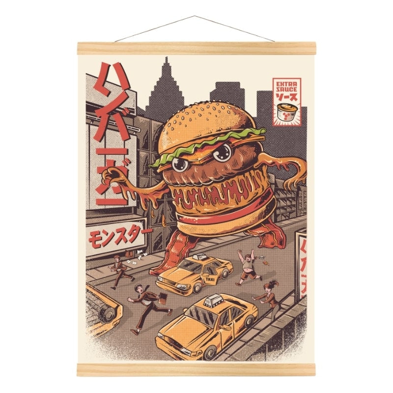 Japansk Burgerzilla affisch A3