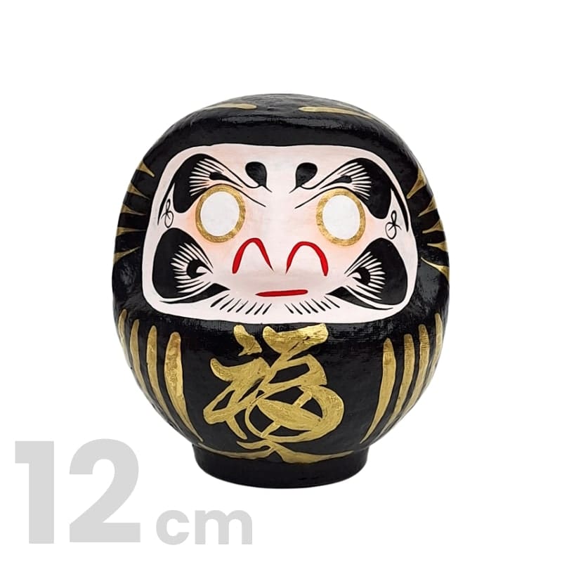 Japansk Daruma Svart 9 till 15 cm 12 cm