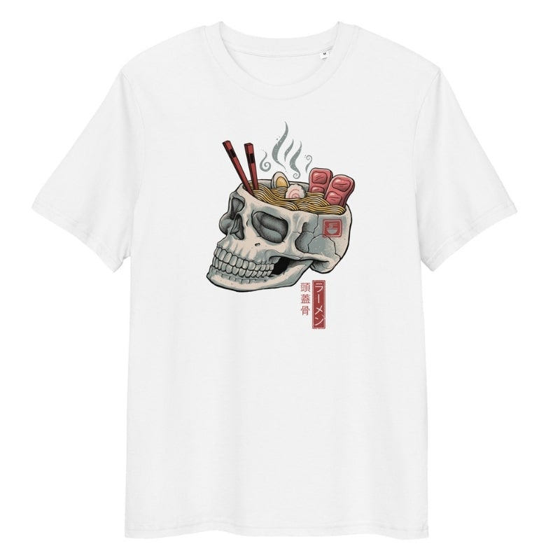 Japansk dödskalle Ramen T shirt S / Blanc