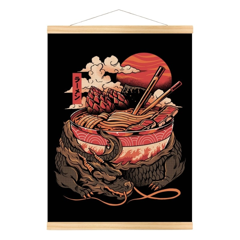 Japansk Dragon Ramen affisch A3