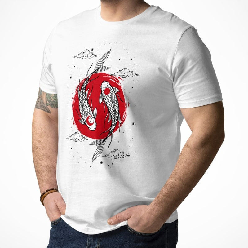 Japansk Duo Koi Carp T shirt