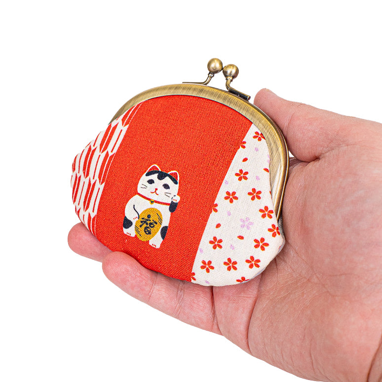 Japansk Gamaguchi-portmonnä - Maneki Neko