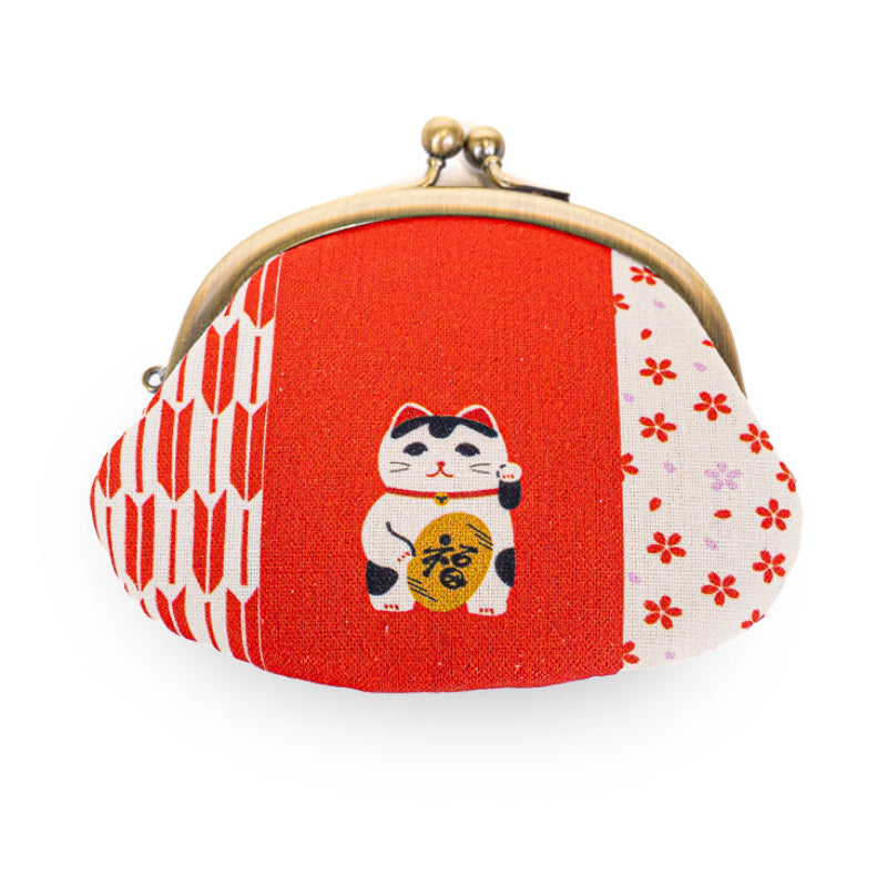 Japansk Gamaguchi-portmonnä - Maneki Neko