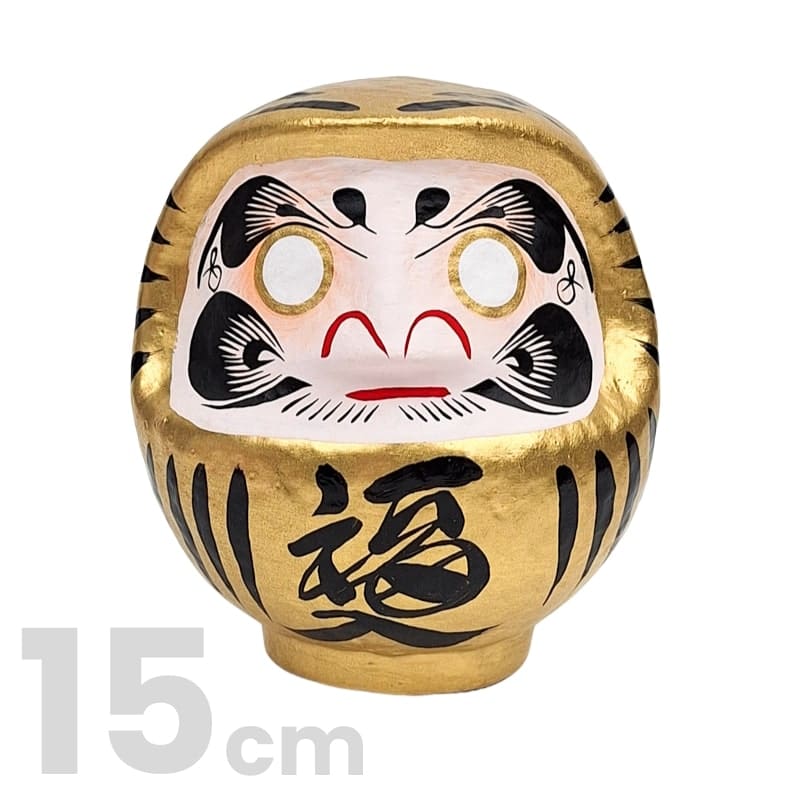 Japansk Golden Daruma 9 till 15 cm 15 cm