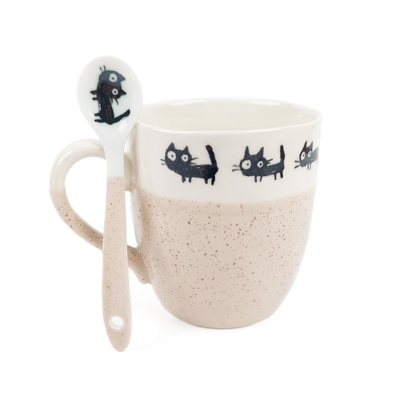 Japansk kaffesked Katt Beige