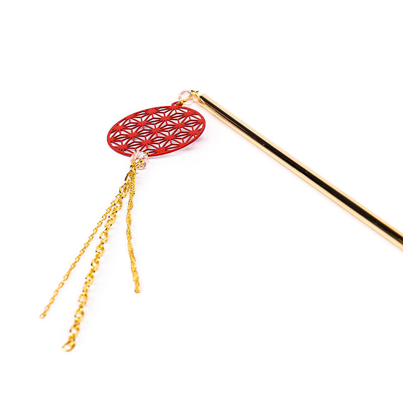 Japansk Kanzashi - Asanoha Röd