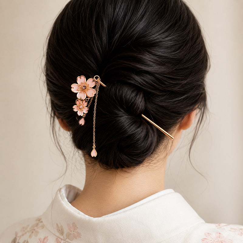 Japansk Kanzashi - Sakura Blommor