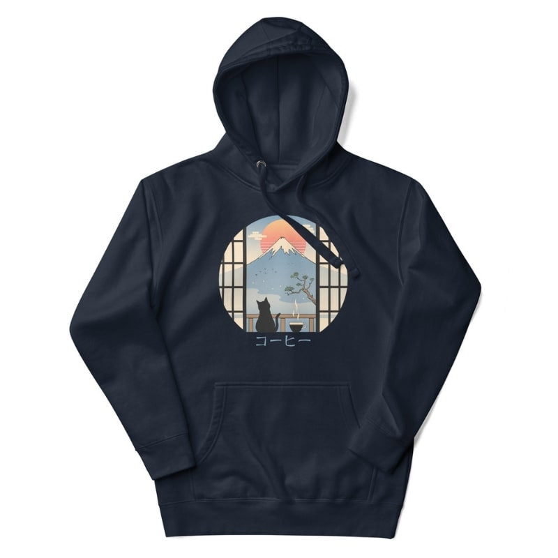 Japansk katt och Fuji berget Sweatshirt S