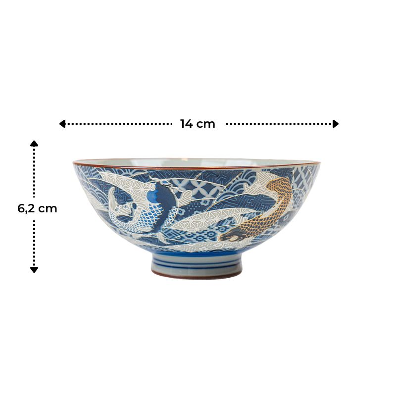 Japansk Keramisk Skål - Koi Karp